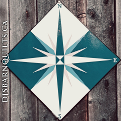 Crossed-Kayaks Compass Teal variation 