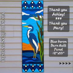 Blue Heron Barn Quilt Panel (variation)