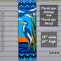 Blue Heron Barn Quilt Panel (variation)